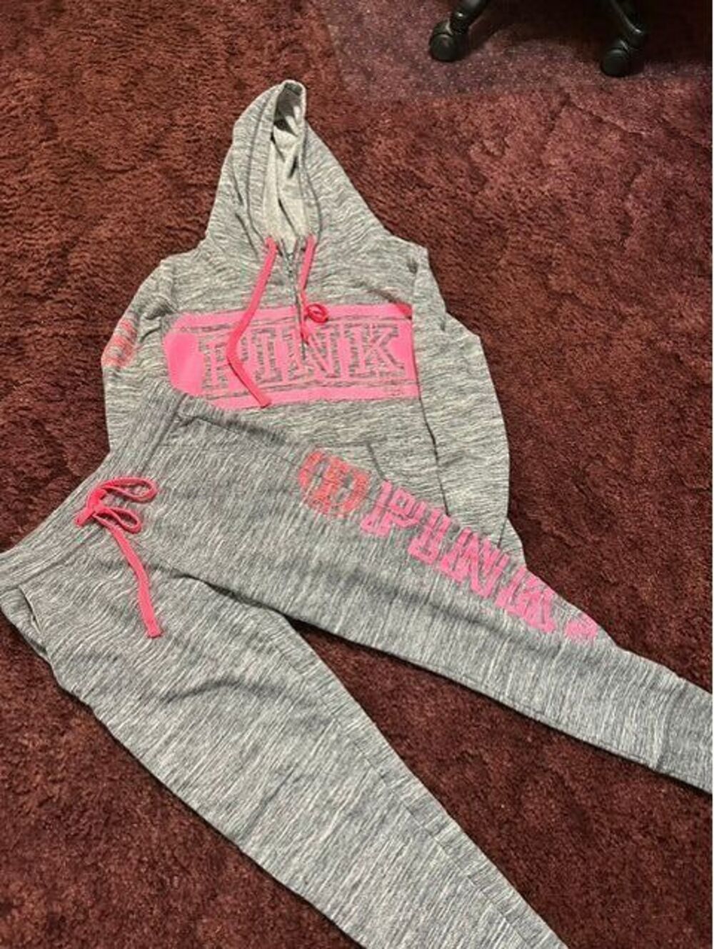 Victorias Secret Pink Gray Jogger set
